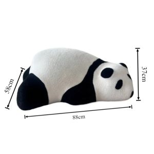FFBH Simple Figurine Lying-Down Panda Floor Plush Ornaments Living Room Creative Miniatures Indoor Decoration Housewarming Gift J6H9P