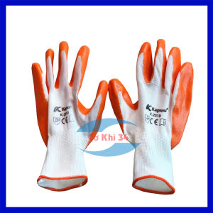 Găng tay lao động phủ nitrile chống dầu mỡ nhớt dùng phun sơn cơ khí sửa chữa máy móc xe cộ....KAPUSI