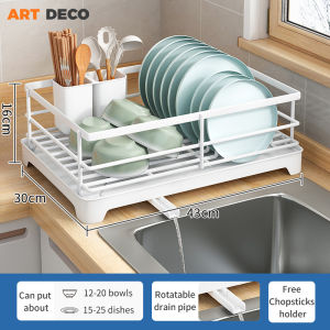 Dish Rack Rak Pinggan Auto Drainer Tray Stainless Steel Kitchen Organizer rak pinggan mangkuk Knife Spoon&Forks Rack dish drying rack