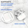 Mới Rõ Ràng Trường Hợp Đối Với 2024 Airpods 4 Với khử tiếng ồn chủ động Chống Vàng Trong Suốt Bìa Với Dây Buộc Cho Apple Airpod 4 Với Bộ Làm Sạch. 
