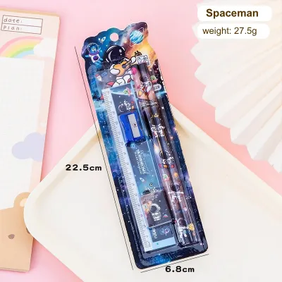 Essential Stationery Set Children Day Gift Pencil Eraser Ruler Sharpener School Supplies