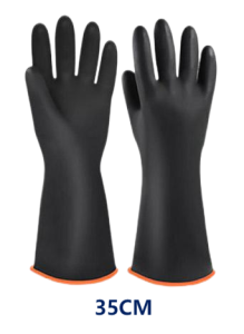 35cm/55cm Latex Gloves Acid & Alkali Resistant Industrial Safety Gloves Black Long Suitable for Laboratory and Heavy Industry