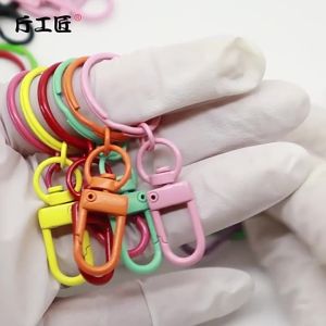 5PCS Colorful Keychain Pendant Clasp Candy Keychain Findings Candy Color Rotatable Hooks for DIY Bag Charm