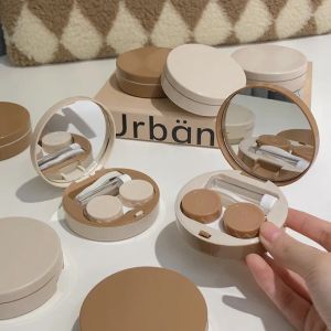 Pure Color Round Shape Simple Nursing Box Contact Lens Storage Case COD