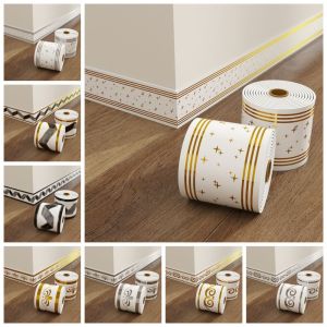 MADEWITH Thickened Wall Base 5 Meter Self Adhesive Skirting Line DIY Anti-collision Decoration Strips Living Room