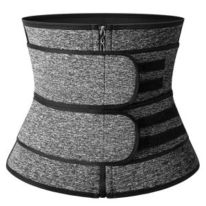 JHHB Double Compression Belt Waist Trainer for Women Neoprene Sauna Sweat Fitness Belly Cincher Body Shaper Weight Loss Corset