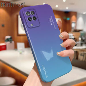 Hontinga All-inclusive Film Casing For Samsung Galaxy A12 5G 4G M12 Case Korean film Phone Case Aurora Rainbow Gradient Back Casing lens Protector Design Hard Cases Shockproof Shell Full Cover Casing For Girls