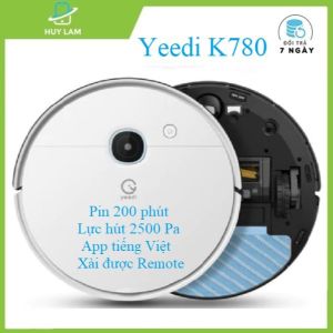 Robot lau nhà hút bụi Ecovacs Yeedi K780 lực hút 2500 Pa pin 200 phút vẽ bản đồ tường ảo app tiếng việt có remote