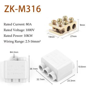 MASTERYX Conductor Brass High Power Splitter Large Current Universal Wire Connector Terminal Blocks Electrical