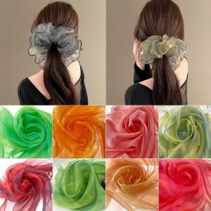 FEELINGS Two-color Gradient Organza Fabric 150X100cm Soft Yarn  Fabric Sewing Material Fantasy Color Gradient Organza Wedding Dress