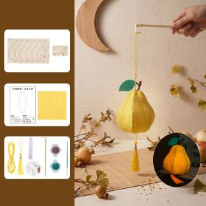 XIAHU Hình Dạng Trái Cây Đèn Tết Trung Thu với Tassel Phong cách Trung Quốc Đèn thả bằng vải Tự làm Đèn lồng cầm tay hình trái cât Trung Thu