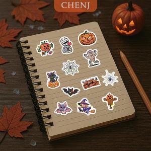 [COD] CHENJ สติกเกอร์ฮาโลวีนสำหรับเด็ก8แผ่นสติกเกอร์เลเซอร์แฟลชสำหรับฮาโลวีนสติกเกอร์ตกแต่งงานปาร์ตี้วันหยุดสำหรับเด็กจำนวน160ชิ้น