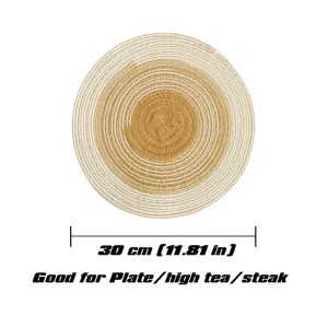 Gradient Elegant Placemats for Dining Table Heat-Resistant Round Design Washable Anti-Slip Coaster