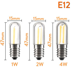 E12 E14 220V Dimmable 1W 2W 4W LED Bulb Fridge Light Aplliance Filament Bulb 25W Incandescent Bulb Equaivalent for Refrigerator  240V Lamps For Home Decoration