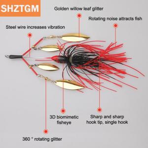 [COD] SHZTGM Lunker Spinner Baits Hard Fishing Lure 23g Noisy Buzz Rotating Blade Bubble Vibration Tandem Spin Willow Bass Trout Perch Pike