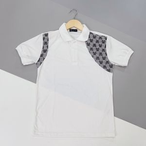 Áo thun polo nam cổ bẻ tay ngắn phối viền sang trọng chất vải cotton 2 màu đen trắng giá rẻ