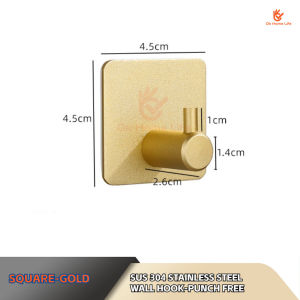 [SG Stock]SUS 304 Stainless Steel Self-Adhesive Bathroom Hook Hanger Hook Non-perforated hook
