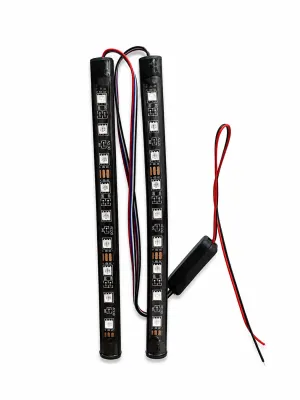 1 SET Lampu LED Strip Fleksibel Strobo Otomatis Kedap Kedip RGB 9 Mata Flexible Universal DC 12V 12 Volt