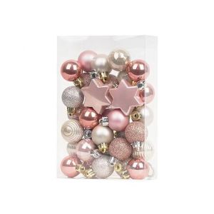 XYAX 33pcs 3cm Christmas Ball Delicate Creative Hanging Ornament DIY Supplies Waterproof Christmas Tree Pendant Background Layout