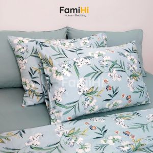 Vỏ gối nằm 50x70 45x65 35x50cm họa tiết hoa kẻ đẹp FamiHi cao cấp bao áo gối Cotton Sateen 100% sợi tự nhiên mềm mát.