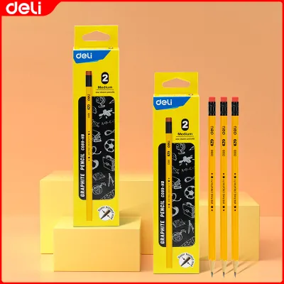 Deli 12Pcs No. 1 No. 2 No. 3 Pencils For School Supplies Original Hexagonal Rod CC089 Box