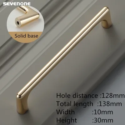 Zinc Alloy Bright Gold Kitchen Cabinet By Handle Modern Cabinet Knobs Furniture Drawer Pulls Handles Home HardwareSolid
