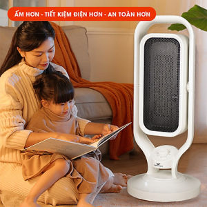 Máy sưởi gốm ceramic không đốt cháy oxy công suất 2500w xoay 4 chiều sưởi ấm không gian lạnh cho mùa đông ấm áp