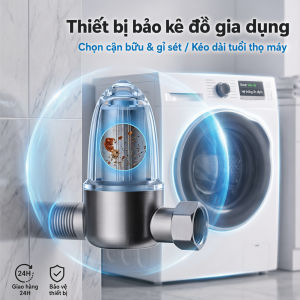 Đầu Lọc Nước Đầu Nguồn Mini Ren 21 G1/2 Cho Bình Nóng Lạnh Máy Giặt Vòi Sen Chống Cặn Khử Clo Lõi Inox 316 40 Micron Thau Chống Nổ Không Cần Thay Lõi
