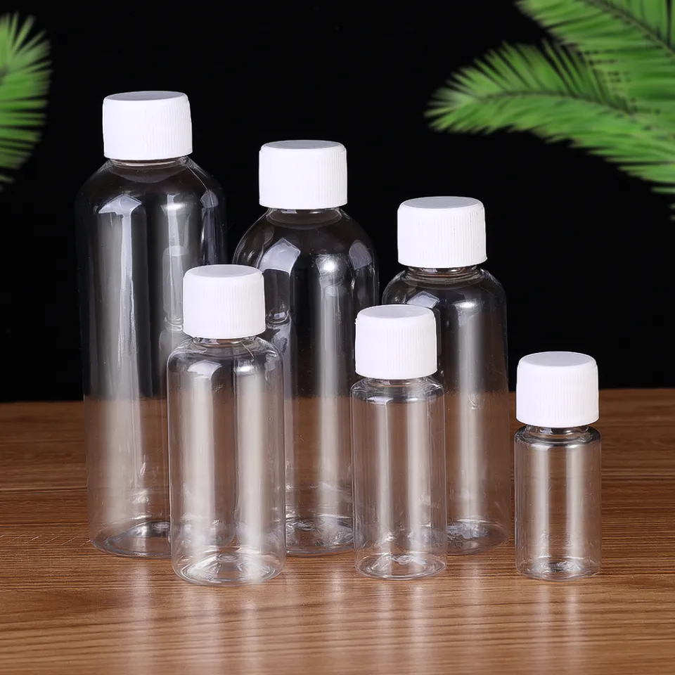 10 20 30 50 80 100ml Small Mouth Plastic Transparent Sealed Bottle PET  Sub-bottle Slender Small Medicine Bottle Cosmetic Liquid Bottle