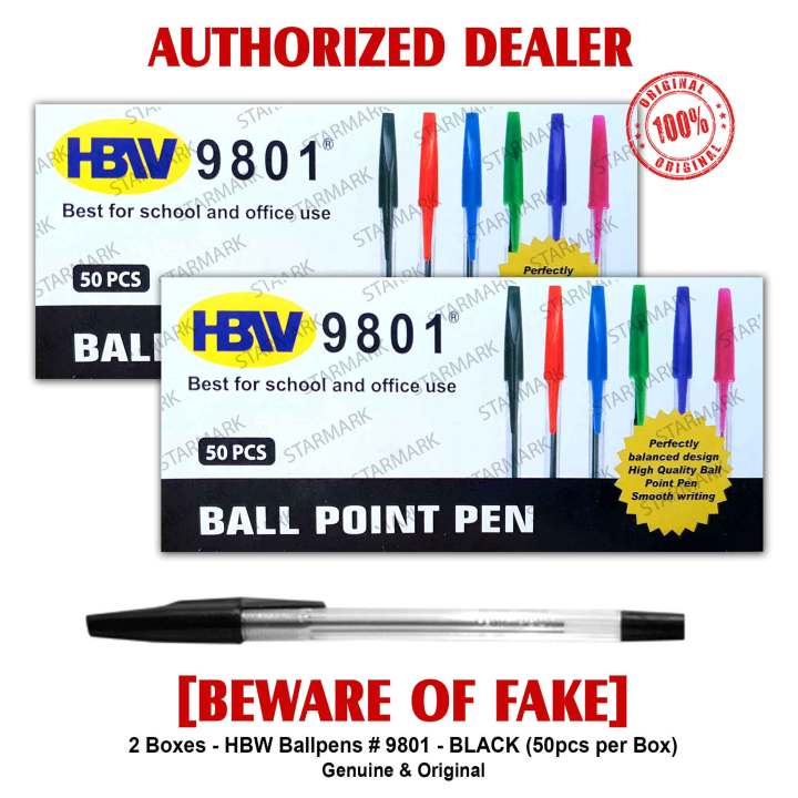 HBW Ballpen 9801 Ballpens BLACK 50 pcs per Box Ball Pen Ball Pens BLACK ...
