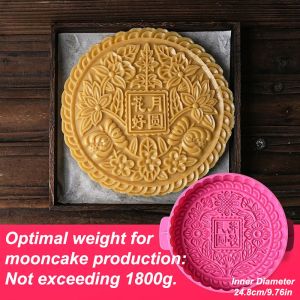 Minoa 2026 mooncake mold 月饼模具 Food-grade ABS Large Moon Cake Mold Household Baking Easy Demolding DIY Pastry Cake Mold Commercial Cantonese Style 3D Mooncake Mold Mid-Autumn Festival