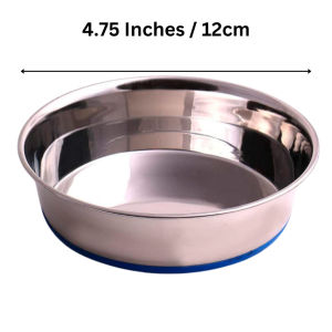 Stainless Steel Dog Cat Feeding Bowls Plate Bowls with Non-Slip Rubber Bases | Pet Feeder Bowls