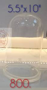 ครอบแก้ว แก้วครอบพระ  โดมแก้ว ปากแก้วกว้าง 5.5นิ้ว สูง10 มีทั้งฐานไม้และฐานอะคิลิคใส