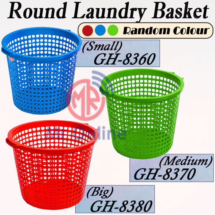 Twins Dolphin Round Laundry Basket/Plastic Round Basket/Storage Clothes ...