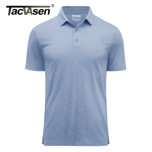 TACVASEN Áo sơ mi Polo của nam giới Ngắn tay giữ ẩm Nhẹ nhàng Thể thao giản dị Áo sơ mi chơi gôn có cổ Áo sơ mi Polo công sở mùa hè2026