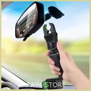 READY STOCK Car Mirror Clip Phone Holder Anti Shock In-Car Rear View Mirror Mount GPS DVR 360 Rotated Grip Phone Bracket Pemegang Telefon Cermin Pandang Belakang