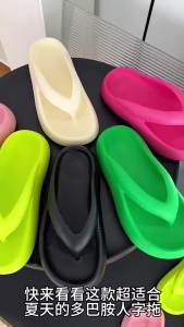 New Soft-Soled Summer Flip-Flops For Women Trendy Korean Style Thick-Soled Beach Sandals Ins Retro Simple Design