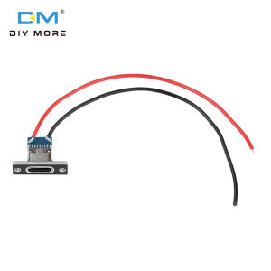 Diymore 2 Pin giắc cắm USB sạc cổng dữ liệu Loại C không thấm nước cổng sạc điện thoại 2 p nữ khung kết nối với sửa chữa tấm với cáp kết nối nhỏ electrica
