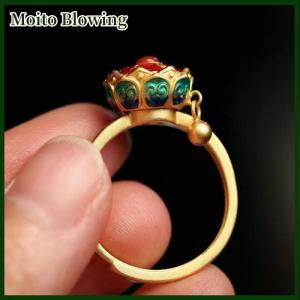 Moito 1PC Retro truyền thống lo lắng cứu trợ vòng điều chỉnh động đậy vòng cho phụ nữ cô gái