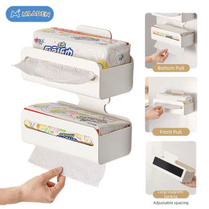 MLADEN Magnetic Paper Towel Holder Wall Mounted Magnetic Storage Box Space Saving Tissue Dispenser for Wipes