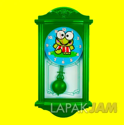 Jam Dinding Esa 2465 Dengan Bandul Goyang Karakter Anak Dimensi 46 cm Bagus