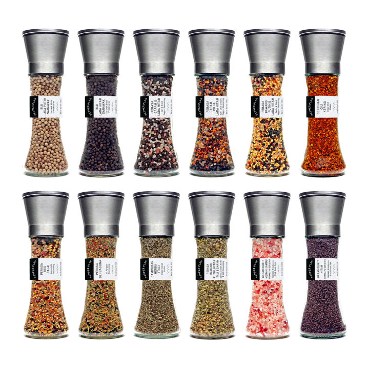 HAI HYANG Spices Herbs Seasoning Grinder (Glass Refillable