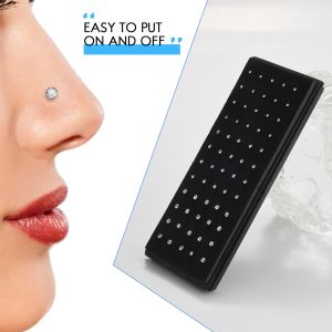 60pcs Stainless Steel Nose Studs Rings Piercing Pin Body Jewelry 22G 1.5mm 2mm 2.5mm