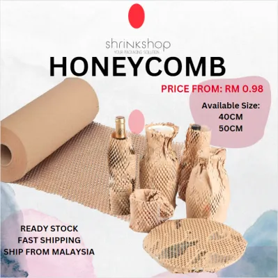 (50cm/40cm x 1m/5m) Biodegradable Honeycomb Paper Wrap 80g Kraft Paper Gift Box Gift Wrapper