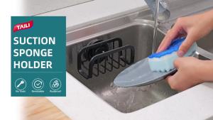 TAILI Sink Sponge Rack Drain Storage Shelf Stainless Steel Kitchen Wire Ball Rag Organizer Holder for Kitchen Storage Rack2026