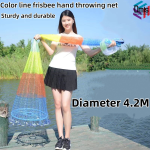 4.2M High Strength Line Fishing hand throwing net spinning net Easy to throw fishing artifact Easy to throw fishing artifact flying disc type hand throwing fishing net
