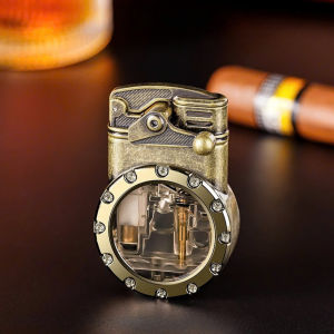 Bật Lửa Gas Khò 2 Tia Lộ Thiên Tròn Sáng Tạo Mẫu Mới Hot Trend ( Nhiều Màu)