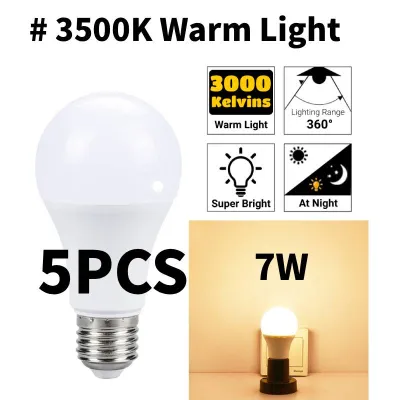 【2PCs/5PCs】 Saving LED Dusk To Dawn Smart Lamp Bulbs Sensor Bulb E27 5W 9W 12W AC 110V 220V Day Night Light Auto On/Off For Stair Hallway Pathway In Phleo