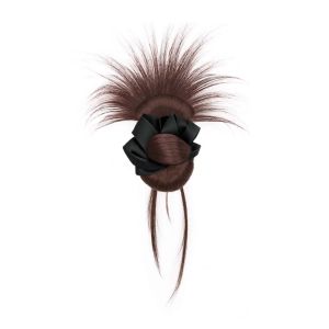 CHENGXU Elegant Flower Bun Head Wig Claw Clip Scrunchie Messy Curly Chignon Fashion Hair Band Ball Head Wig Women