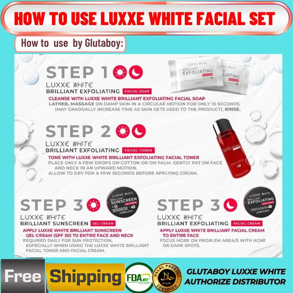 FRONTROW Brilliant Exfoliating Facial Set Luxxe White Glutathione Collagen  Placenta Front Row Luxe white rejuvenating set ARA SA TIGYAWAT Frontrow  official store luxxe white Luxe white official store - Lazada | Lazada PH